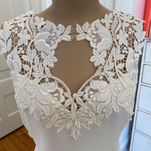 JESSICA MCCLINTOCK VINTAGE BRIDAL GOWN OFF WHITE - SIZE 10 - Picture 3 of 16